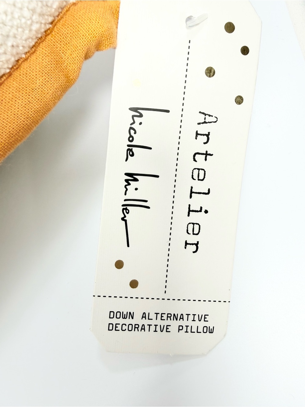 Artelier Nicole Miller Orange Cream Pumpkin Print Soft Woven Long Accent Pillow - Picture 9 of 12